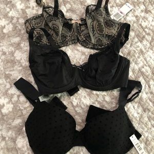 Lot of 3 bras 36D Parfait, Felina, Sophie B.